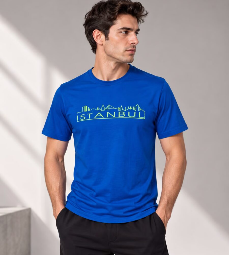4021 Baskılı Penye Erkek T-Shirt arka yüz