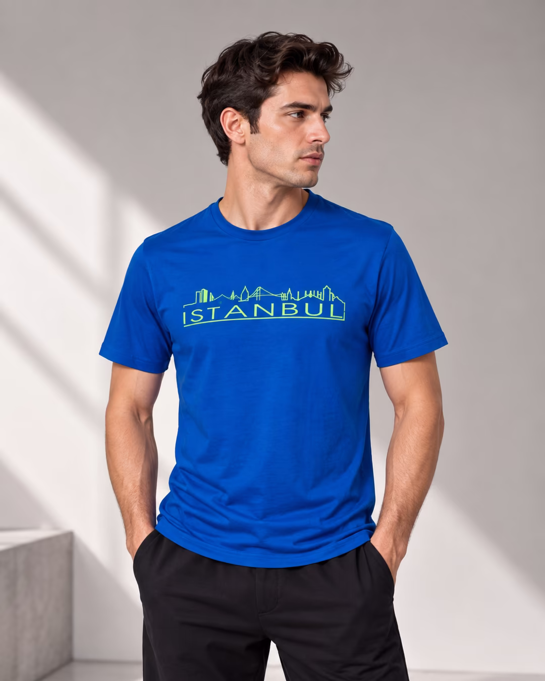 4021 Baskılı Penye Erkek T-Shirt — Ön