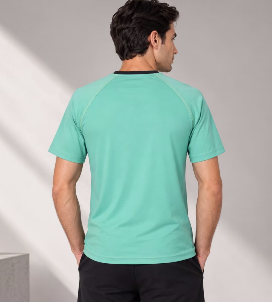 ERK 05 Garni Yaka Detaylı Polyester Erkek T-Shirt arka yüz