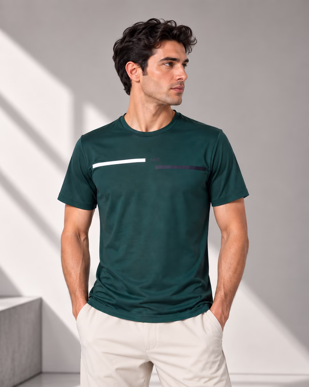 ERK 04 Baskı Detaylı Polyester Erkek T-Shirt — Ön