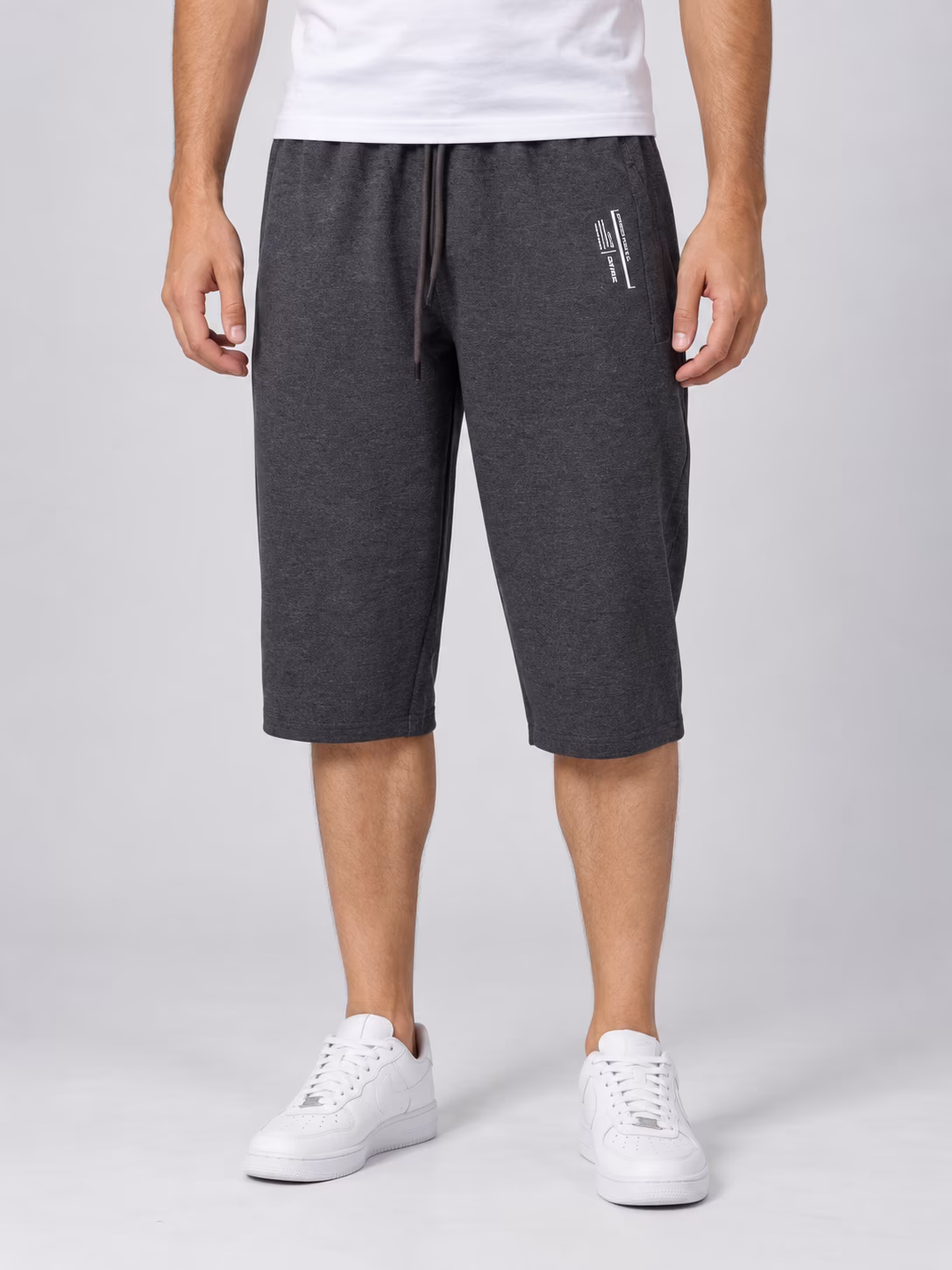 HE 449 Erkek Arka Baskı Fermuarlı Capri — Ön