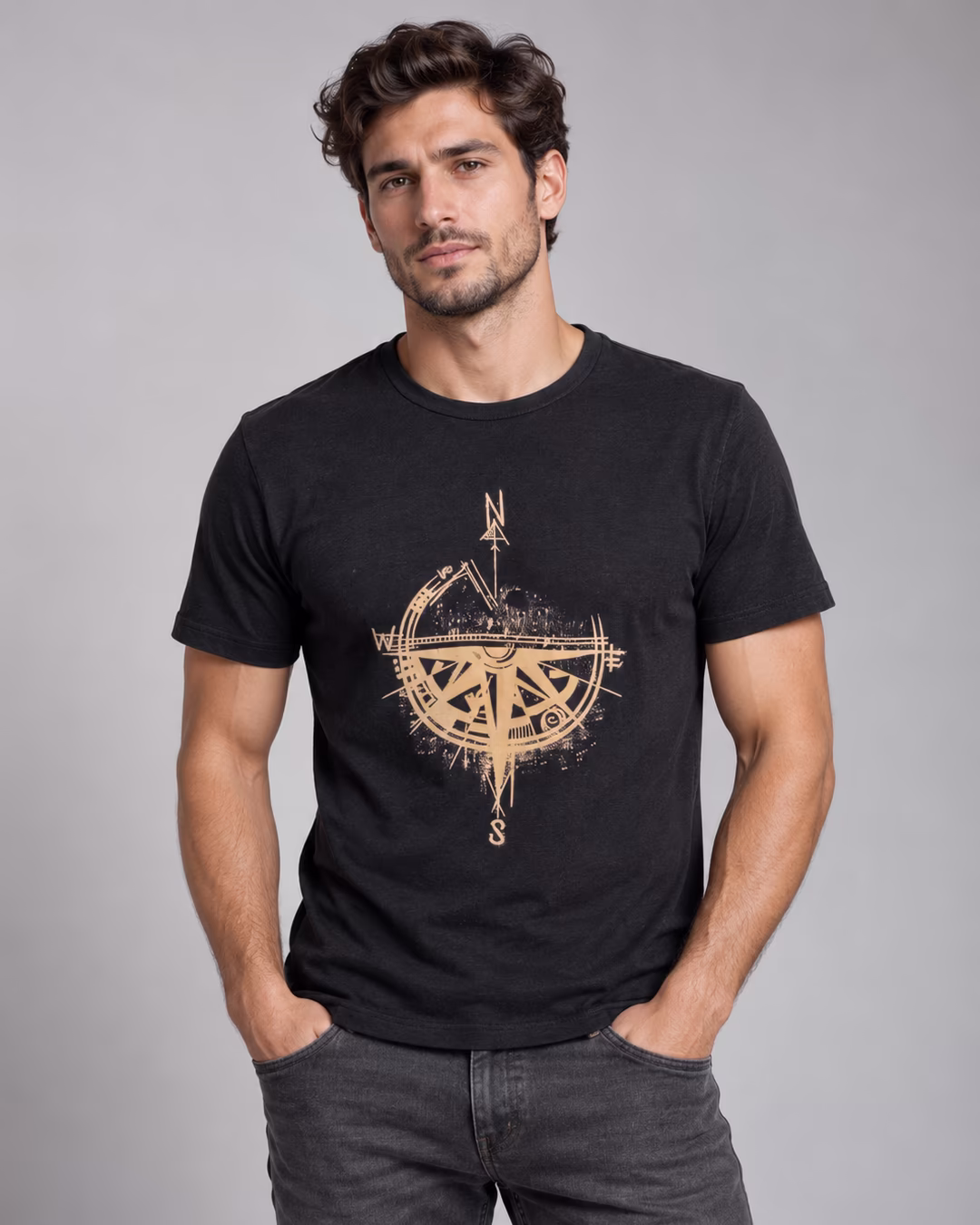 ERK 08 Baskılı Penye Erkek T-Shirt — Ön