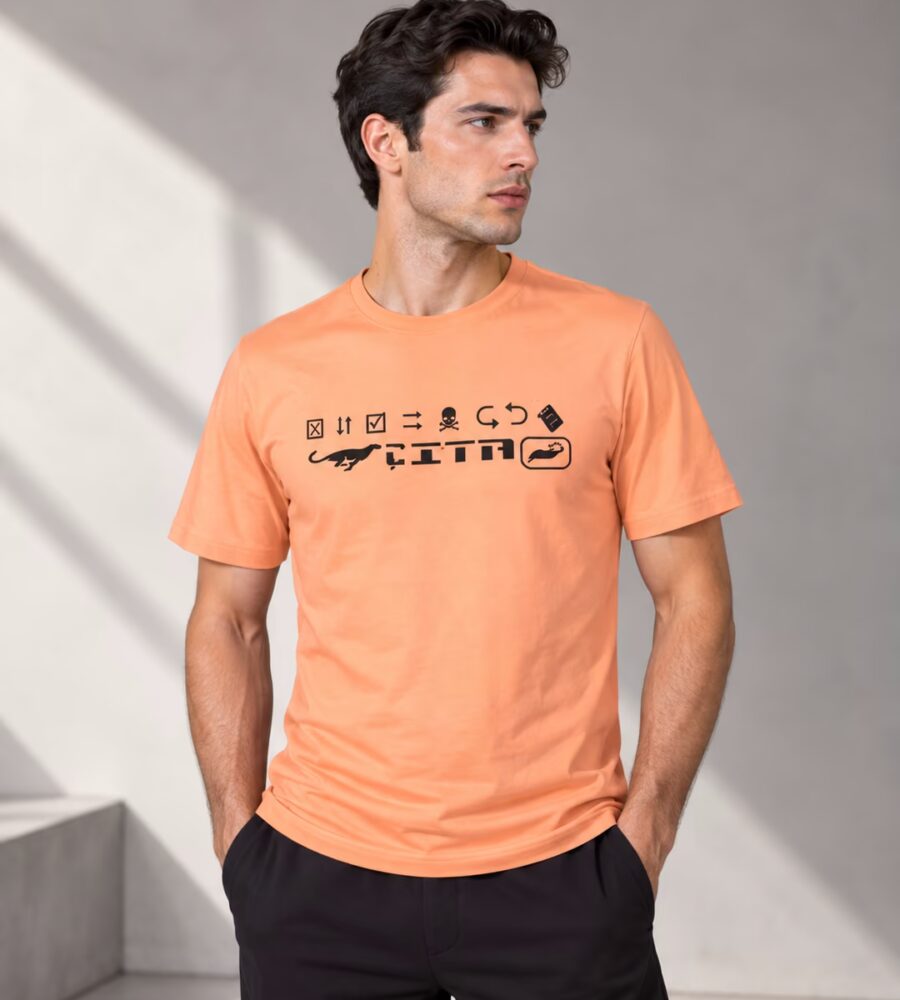 T 04 Baskılı Penye Erkek T-Shirt arka yüz